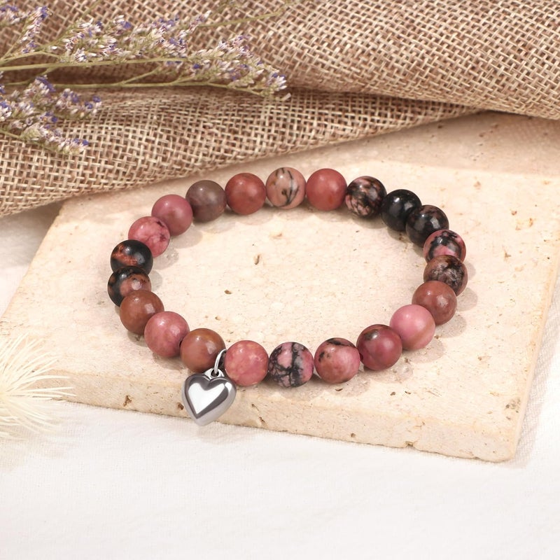 Yiyang 13th 16th 18th 21st 25th 30th 35th 40th 45th 50th 60th 65th 70th 75th 80th Birthday Gifts for Women, Natural Stone Bracelet Birthday Gifts for Women Mom Daughter Grandma Sister Coworker - Image 4
